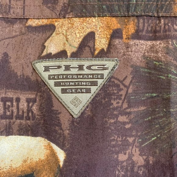 Columbia Hunting Gear Men’s Button Up Large Brown Elk Dear Woods Print Heavyweig - Picture 5 of 12